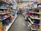 Family Dollar retail store interior messy aisle stuff on floor