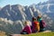 Family at the Dolomites