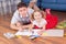 Family draw on a floor