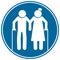 Family elderly couple icon, vector pictogram of grandparents holding hands. Elderly relatives, happy old couple