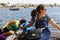 Family enjoy boat trip at Nile River