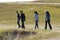 A family enjoying of hiking in Badlands National Park, South Dakota.