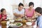 Family Enjoying meal, mealtime Together