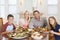 Family Enjoying meal, mealtime Together