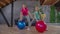 Family exercising lateral squats with fitness ball