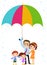 Family Father with a Big Umbrella