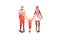 Family, father, child, woman, couple concept. Hand drawn isolated vector.