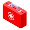 Family first aid kit icon, isometric style