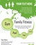 Family fitness infographic design, vector illustration.