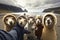 Family of four dogs taking a selfie at Reynisfjara beach in Iceland