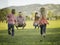 Family of Four enjoying a day in the park