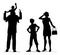 Family of four silhouette