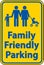 Family Friendly Parking Sign On White Background