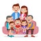 family gathering together vector isolated