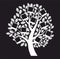 Family genealogical tree on black background, vector