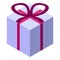 Family gift box icon, isometric style