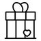 Family gift box icon, outline style