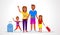Family Going on Summer Holiday Vector Illustration