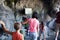 Family in the Grotto in Lourdes