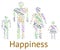 Family Happiness Shows Blood Relative And Cheerful