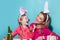 Family happy easter. Mom with daughter are preparing for Easter. Mother and child wearing bunny ears. Easter banner
