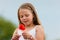 Family - Happy girl with corn poppy