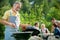 Family having a barbecue party