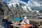 Family having Breakfast at the Grossglockner and Pasterze in Background