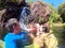 Family having fun at  Wangi Falls Northern Territory of Australia
