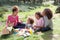 Family Having Picnic In Countryside