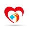 Family Heart clinc care medical health people  doctor logo icon  wellness health symbol on white background