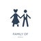 family of heterosexual couple icon in trendy design style. family of heterosexual couple icon isolated on white background. family