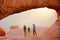 Family hiking in Spitzkoppe Namibia