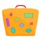 Family holidays suitcase icon, cartoon style