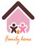 Family and home concept. Silhouette family icon and house.