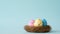 family home conceptual banner happy color egg nest