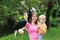 Family with hornbills