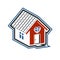 Family house abstract icon, harmony at home concept. Simple buil