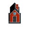 Family house abstract icon, harmony at home concept. Simple building constructed with bricks, architecture theme symbol.