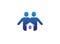 Family house care a couple with a small home  logo