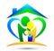 Family House ,home love, happy, care logo on white background