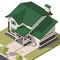 Family House isometry. Hyper detailing isometric view