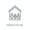 Family House linear icon. Modern outline Family House logo conce