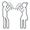 Family icon, Man and woman with baby simple line icon