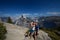 Family with infant visit Yosemite national park in California