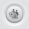 Family Insurance Icon. Grey Button Design