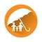 Family insurance icon.Happy family icon