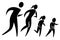 Family Jogging Abstract, Stick Man