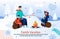 Family Joyfully Camping in Winter Season Poster