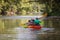 Family kayaking down a Virginia river